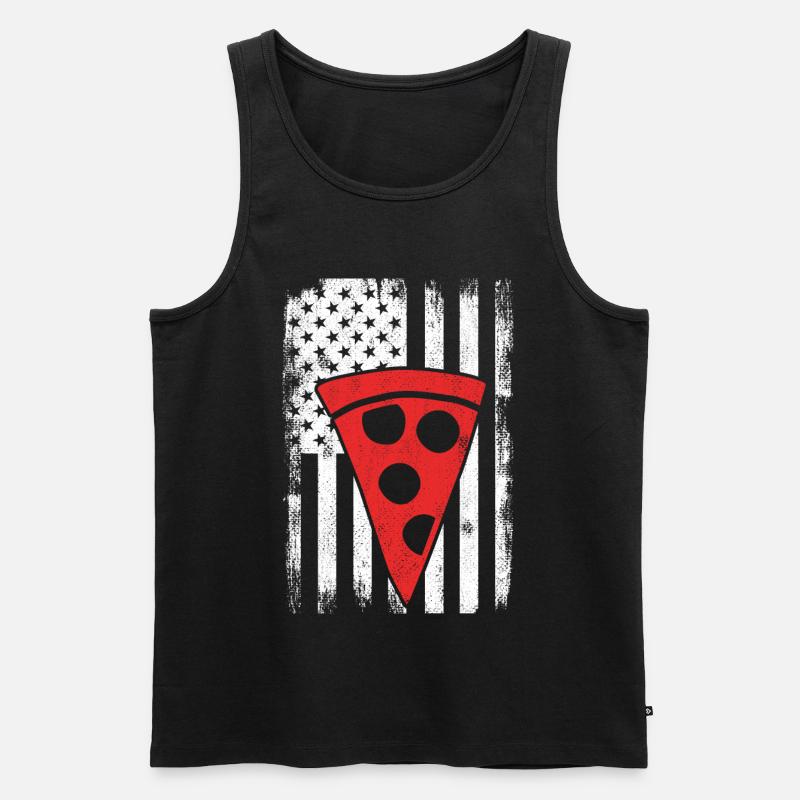 USA Pizza - Männer Premium Bio Tank Top - Schwarz
