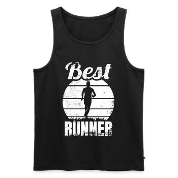 Bester Läufer - Männer Premium Bio Tank Top - Schwarz - Vorne - AI Model Male 178 light (178cm)