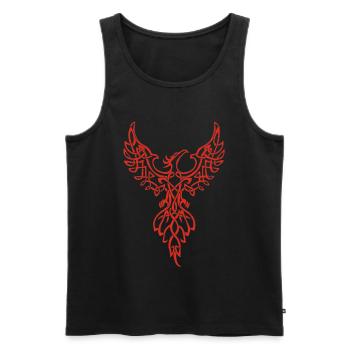 Rotes Phönix-Symbol - Männer Premium Bio Tank Top - Schwarz - Vorne - AI Model Male 178 light (178cm)