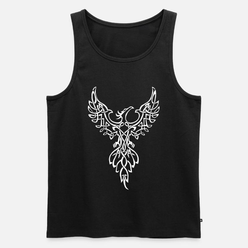 Weißes Phönix-Symbol - Männer Premium Bio Tank Top - Schwarz