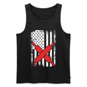US Flagge Bäcker - Männer Premium Bio Tank Top - Schwarz - Vorne - AI Model Male 178 light (178cm)