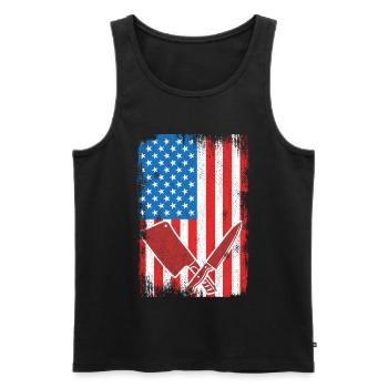 US Flagge Schlachter - Männer Premium Bio Tank Top - Schwarz - Vorne - AI Model Male 178 light (178cm)