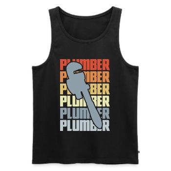 Installer Vintage Look - Men's Premium Organic Tank Top - black - Front - Michal (187cm)