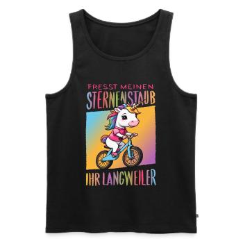 Süßes Einhorn auf Fahrrad - Männer Premium Bio Tank Top - Schwarz - Vorne - AI Model Male 178 light (178cm)