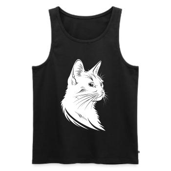 Croquis de chat - Débardeur bio Premium Homme - noir - Devant - AI Model Male 178 light (178cm)