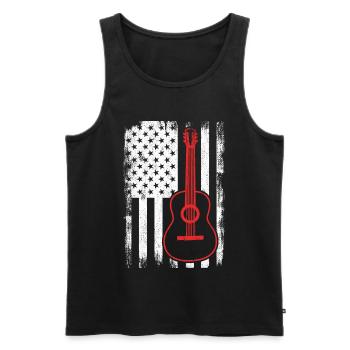 4th of July Guitar United States - Men's Premium Organic Tank Top - black - Front - Michal (187cm)