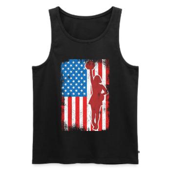 USA Patriotische Cheerleaderin - Männer Premium Bio Tank Top - Schwarz - Vorne - Michal (187cm)