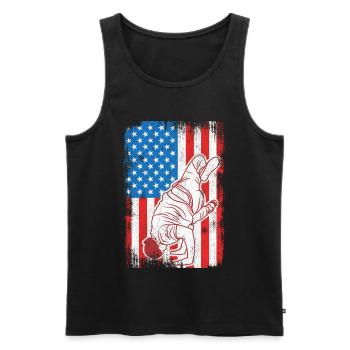 4 juillet USA Breakdance - Débardeur bio Premium Homme - noir - Devant - Michal (187cm)