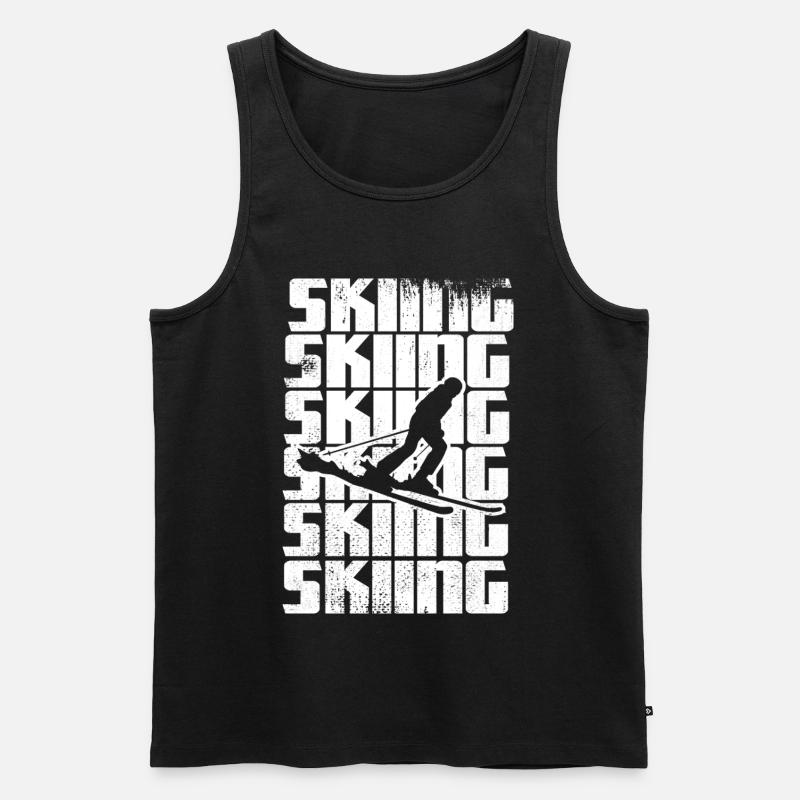 Lustiger Skifahrer - Männer Premium Bio Tank Top - Schwarz