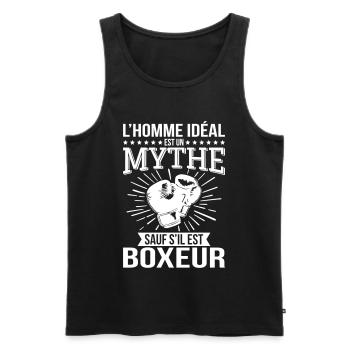 The ideal man is a myth unless he is a boxer - Men's Premium Organic Tank Top - black - Front - AI Model Male 178 light (178cm)