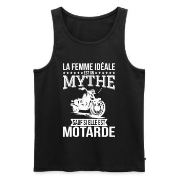 The ideal woman, a myth unless she is a biker - Men's Premium Organic Tank Top - black - Front - AI Model Male 178 light (178cm)