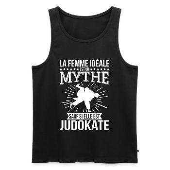 The ideal woman, a myth unless she is a judoka - Men's Premium Organic Tank Top - black - Front - AI Model Male 178 light (178cm)