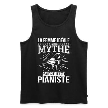 The ideal woman, a myth unless she is a pianist - Men's Premium Organic Tank Top - black - Front - AI Model Male 178 light (178cm)