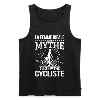The ideal woman, a myth unless she is a cyclist - Men's Premium Organic Tank Top - black - Front - AI Model Male 178 light (178cm)