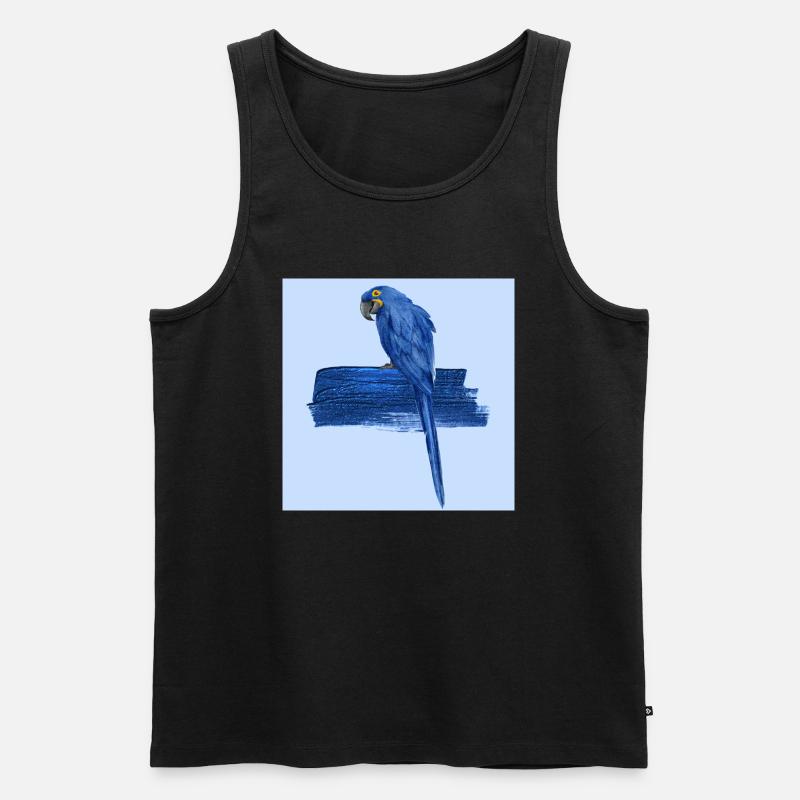Blauer Papagei - Männer Premium Bio Tank Top - Schwarz