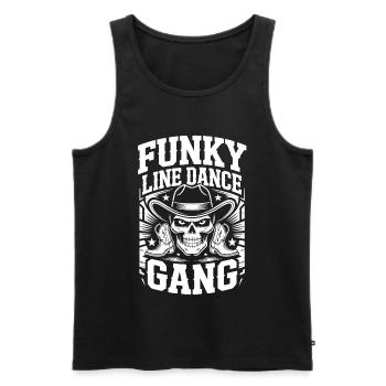 Funky Line Dance Gang - Men's Premium Organic Tank Top - black - Front - AI Model Male 178 light (178cm)