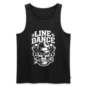 Line Dance Skull Cowboy - Men's Premium Organic Tank Top - black - Front - AI Model Male 178 light (178cm)
