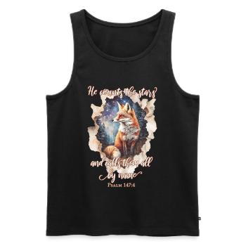 Bibelzitat Christlich - Männer Premium Bio Tank Top - Schwarz - Vorne - AI Model Male 178 light (178cm)