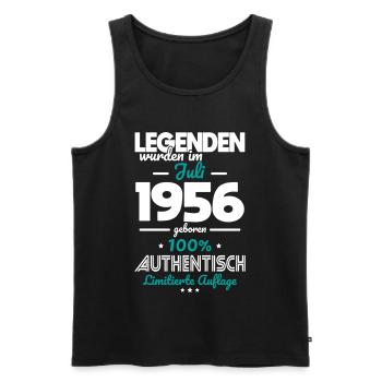 70. Geburtstag - Legenden wurden im Juli 1956 - Männer Premium Bio Tank Top - Schwarz - Vorne - Michal (187cm)