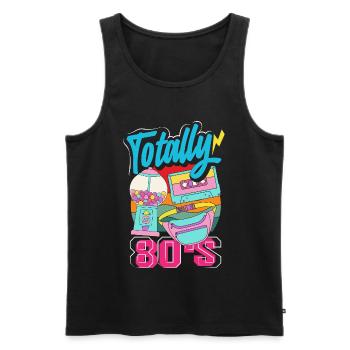Retro Back to the 80s Vintage Design - Men's Premium Organic Tank Top - black - Front - Michal (187cm)