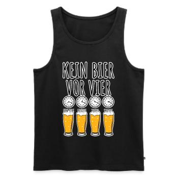 Kein Bier vor 4 außer es ist FUSSBALL - Männer Premium Bio Tank Top - Schwarz - Vorne - AI Model Male 178 light (178cm)