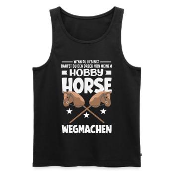 Mein Hobby Horse Wegmachen - Männer Premium Bio Tank Top - Schwarz - Vorne - Michal (187cm)