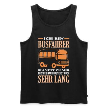 Busfahrer Weg Nach Hause Lang - Männer Premium Bio Tank Top - Schwarz - Vorne - Michal (187cm)