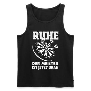 Lustige Darts Sprüche Darts Geschenke - Männer Premium Bio Tank Top - Schwarz - Vorne - Michal (187cm)