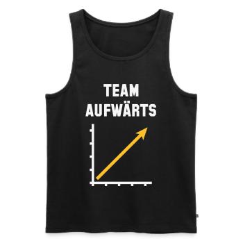 Team Aufwärts (Erfolg / Fortschritt / NEG Gold 2C) - Männer Premium Bio Tank Top - Schwarz - Vorne - Michal (187cm)