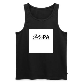 T-shirt vélo pour grand-père - Débardeur bio Premium Homme - noir - Devant - Michal (187cm)