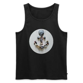 Ein Anker aus Muscheln - Männer Premium Bio Tank Top - Schwarz - Vorne - Michal (187cm)