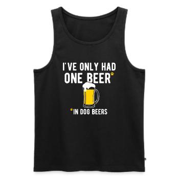In Dog Beers I've Only Had One Beer Beer Drinker - Men's Premium Organic Tank Top - black - Front - AI Model Male 178 light (178cm)
