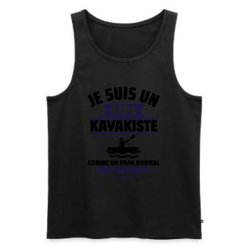 papa kayakiste : cadeau fête des pères - Débardeur bio Premium Homme - noir - Devant - Michal (187cm)
