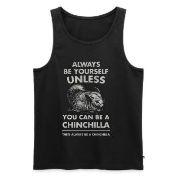 Chinchilla - Männer Premium Bio Tank Top - Schwarz - Vorne - AI Model Male 178 light (178cm)