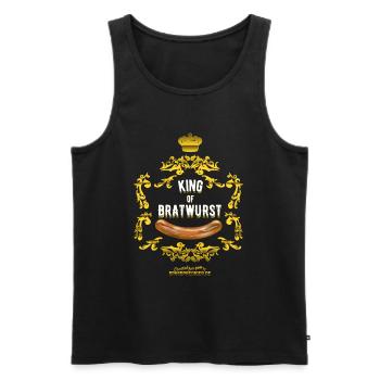 Grillen T Shirt King of Bratwurst - Männer Premium Bio Tank Top - Schwarz - Vorne - AI Model Male 178 light (178cm)