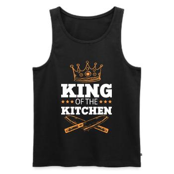 chefkoch king spruch koch - Männer Premium Bio Tank Top - Schwarz - Vorne - AI Model Male 178 light (178cm)