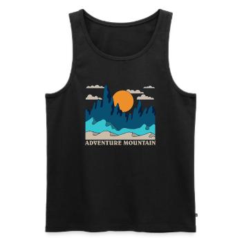 Adventure Mountain Graphic - Men's Premium Organic Tank Top - black - Front - AI Model Male 178 light (178cm)