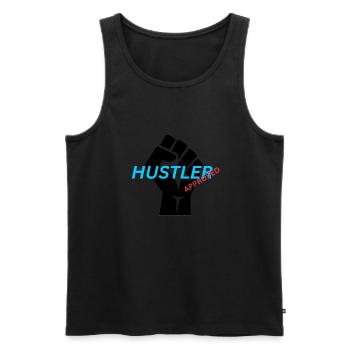 Approved Hustler - Männer Premium Bio Tank Top - Schwarz - Vorne - AI Model Male 178 light (178cm)