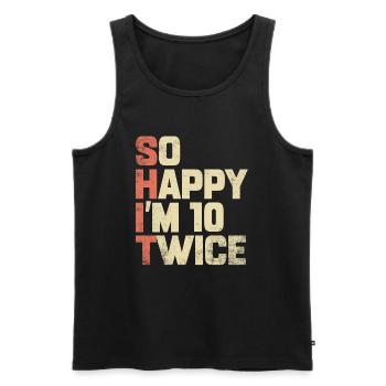 20. Geburtstag Geschenk 20 Jahre Geburtstagsspruch - Männer Premium Bio Tank Top - Schwarz - Vorne - Michal (187cm)