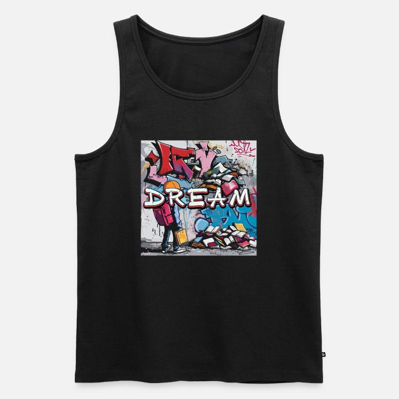 Dream Graffiti - Männer Premium Bio Tank Top - Schwarz