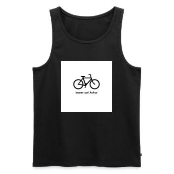 Immer auf Achse, Bike Vibes Shirt, Cycling Tee, - Männer Premium Bio Tank Top - Schwarz - Vorne - Michal (187cm)