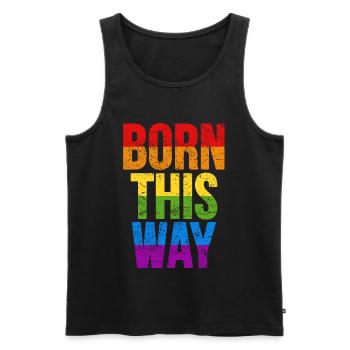GAY Pride Gay Gay Arc-en-ciel drôle cadeau - Débardeur bio Premium Homme - noir - Devant - Michal (187cm)