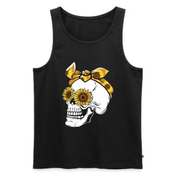 Halloween Skeleton Pumpkin - Men's Premium Organic Tank Top - black - Front - Michal (187cm)