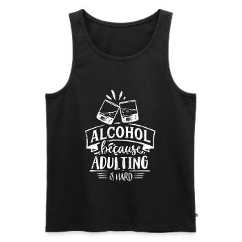 ALKOHOL PARTY GRILLEN FEIERN TRINKEN SPRÜCHE MOTIV - Männer Premium Bio Tank Top - Schwarz - Vorne - Michal (187cm)