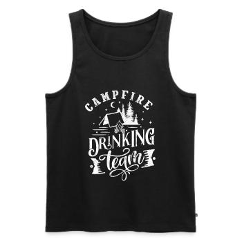 CAMPFIRE DRINKING BEER ALCOHOL TEAM SAYINGS MOTIVE - Men's Premium Organic Tank Top - black - Front - AI Model Male 178 light (178cm)