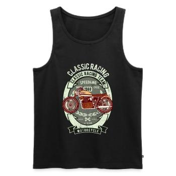 COURSE CAFERACER CAFE RACER MOTO MOTIF VINTAGE - Débardeur bio Premium Homme - noir - Devant - Michal (187cm)