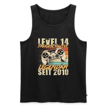 14 Geburtstag Gamer Jahrgang 2010 geboren - Männer Premium Bio Tank Top - Schwarz - Vorne - Michal (187cm)