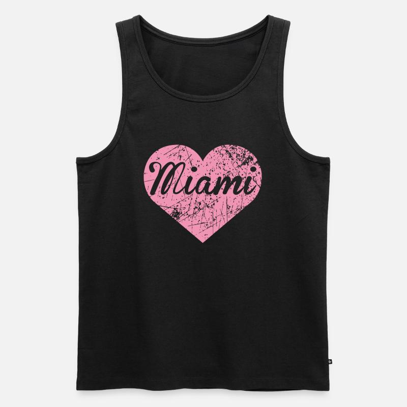 Miami Herz - Männer Premium Bio Tank Top - Schwarz