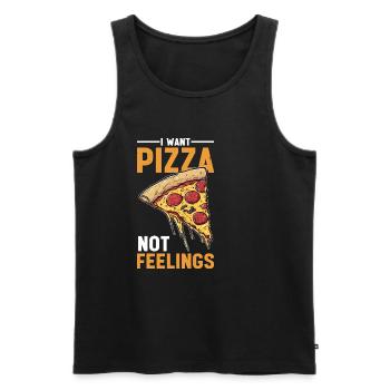 I Want Pizza Not Feelings 4 - Männer Premium Bio Tank Top - Schwarz - Vorne - Michal (187cm)