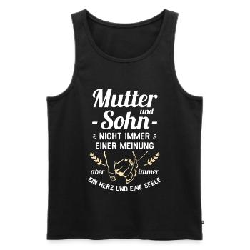 Mutter und Sohn - Ein Herz und eine Seele - Männer Premium Bio Tank Top - Schwarz - Vorne - Michal (187cm)